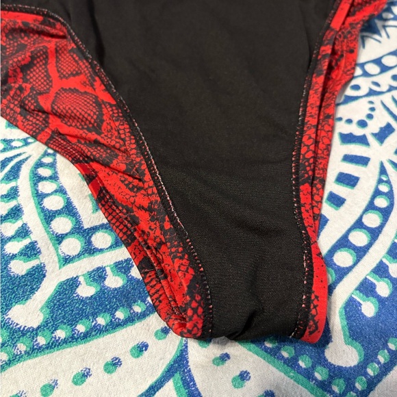 Fashion Nova Red Snakeskin One Piece Swimsuit - Picture 5 of 5
